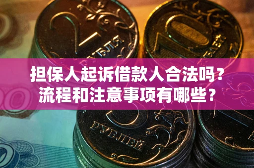 武汉担保人起诉借款人合法吗？流程和注意事项有哪些？