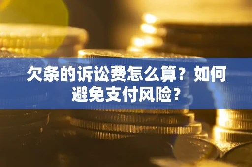 武汉欠条的诉讼费怎么算？如何避免支付风险？